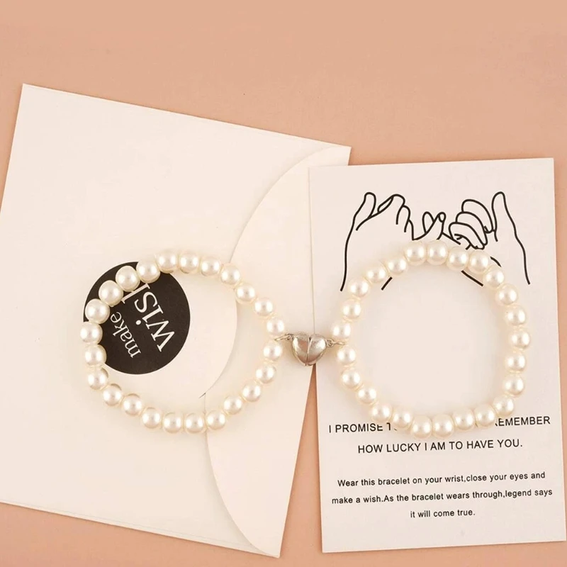 

2 Pieces Attractive Bracelets Magnet Couple Bracelets Men's Women's Bracelets