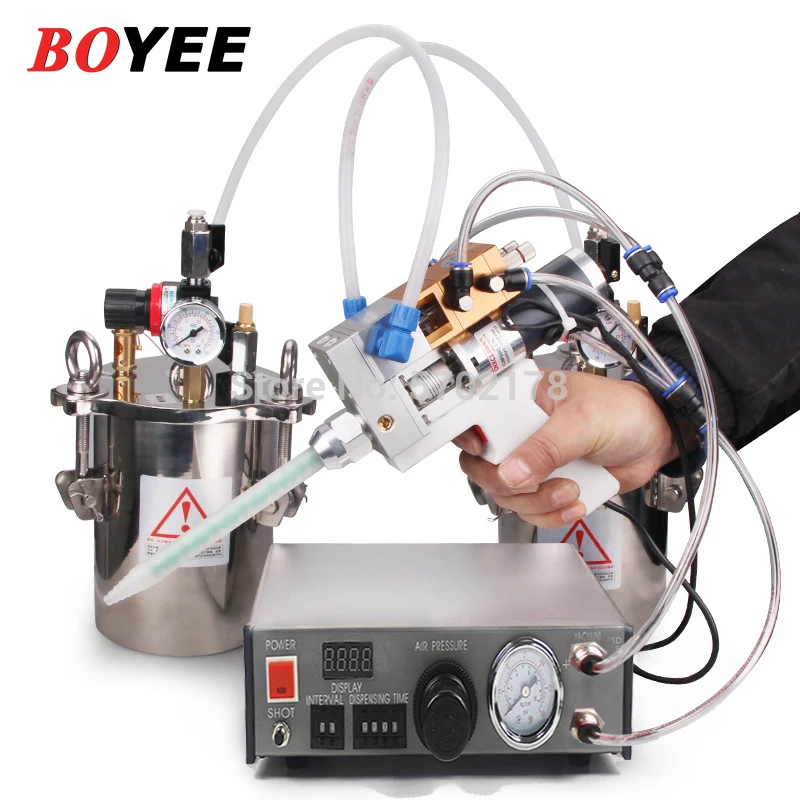 

BY-125AB Automatic AB liquid glue dispensing machine with epoxy resin two-component glue gun