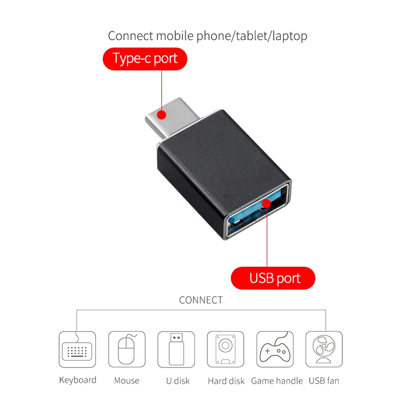Переходник с USB на Type c 3 1 мама C папа OTG для смартфона мыши клавиатуры ноутбука