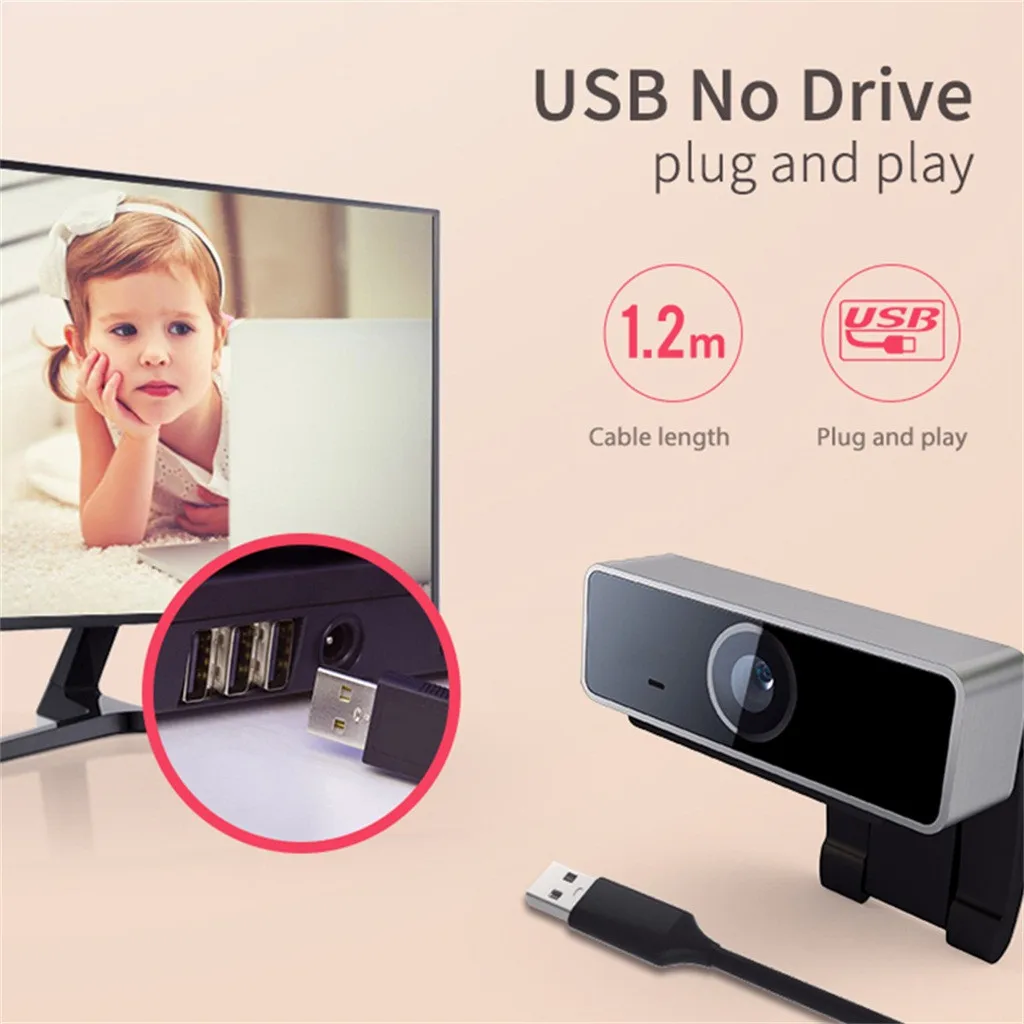 Full HD 1080P Широкий формат USB веб-камера с микрофоном антивирусный Автофокус