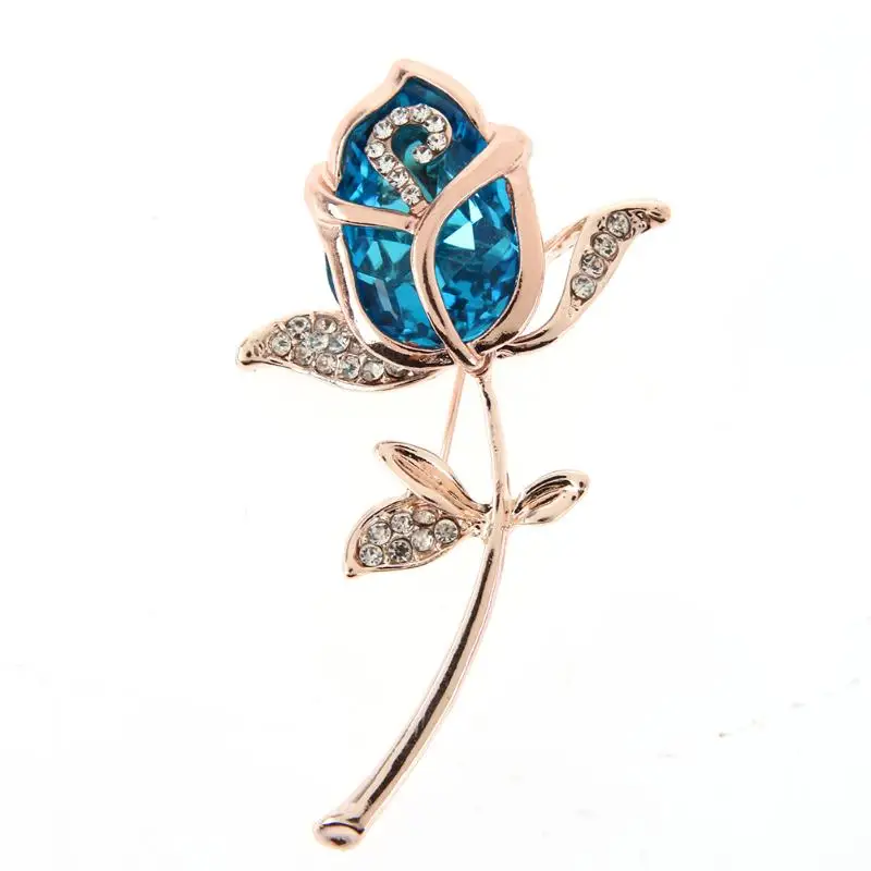 Брошь из сплава с розовым кристаллом и эмалью булавка для одежды костюмов