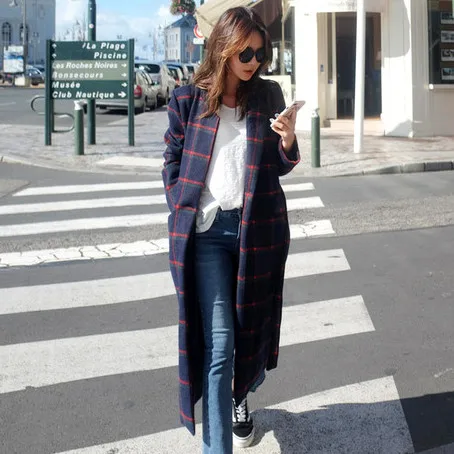 2019 осенне зимний новый халат в китайском стиле Женское шерстяное пальто выше