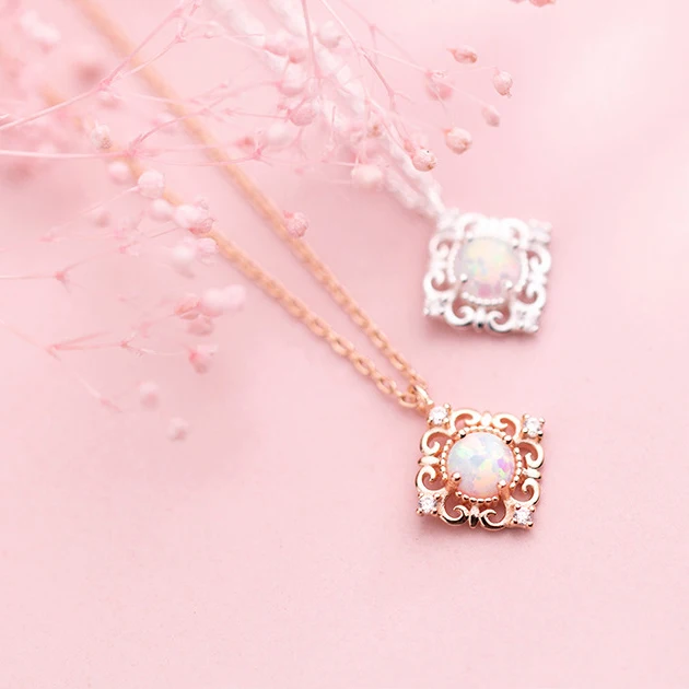 Цепочка женская из серебра 925 пробы с опалом | Украшения и аксессуары