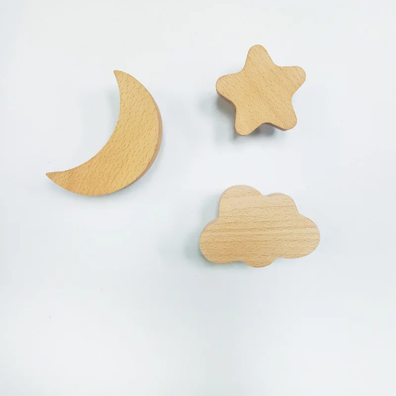 

Настенный крючок из натурального дерева, декоративный держатель для ключей в виде Луны и звезды, вешалка для пальто, дверные вешалки, Настен...