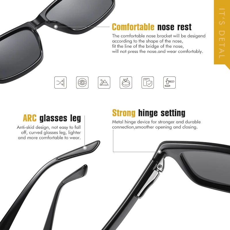 LIOUMO 2022 Ultra Light TR90 Sunglasses For Men Polarized Glasses Women Square Driving Goggle Gradient Eyewear gafas de sol