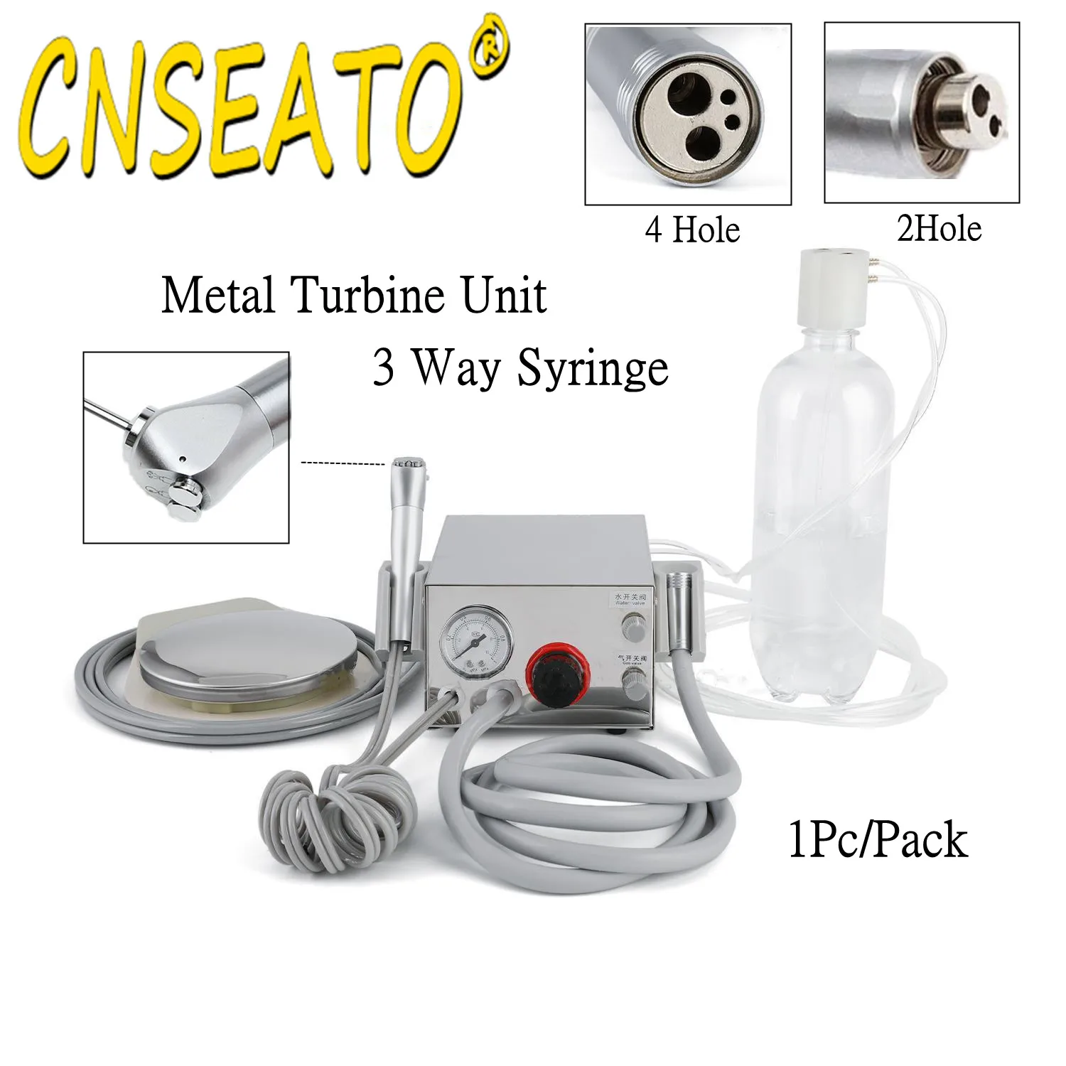 Dental Turbine Unit Handpiece Work Air Compressor Metal Portable 3 Way Syring Spray Dentistry Lab Weak Suction Controller Tools | Красота и