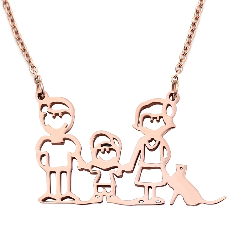 Модные счастливые рождественские подарки для всей семьи 3 человек кошка папа