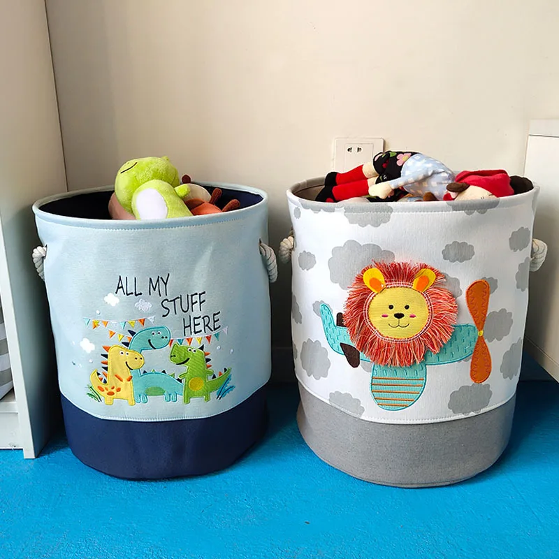 

Cartoon Dirty Clothes Basket Household Dirty Clothes Storage Basket with Handles for Debris Toy Storage Baskets for Organizing