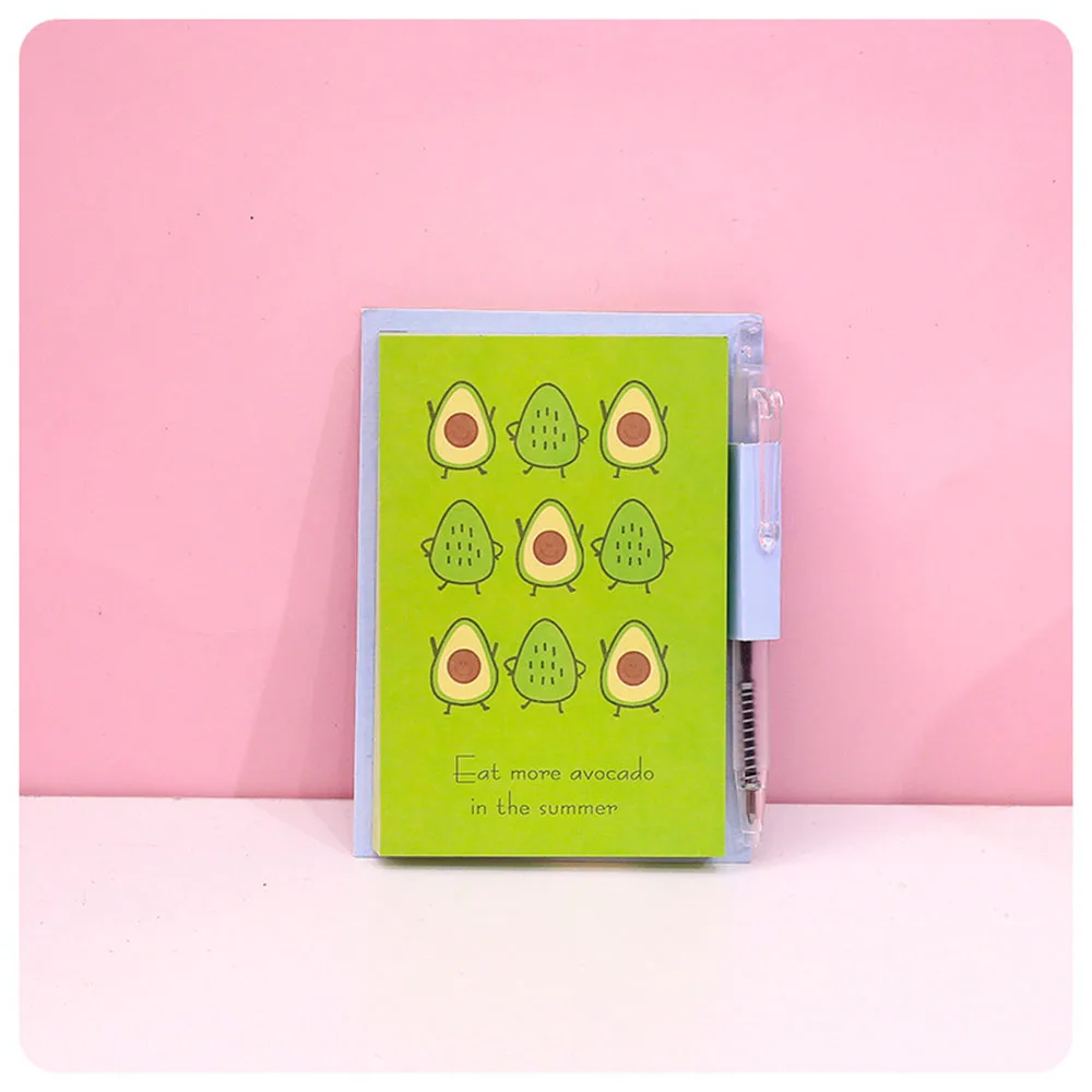 Милый маленький блокнот авокадо мультяшный фруктовый узор шариковая ручка ПВХ