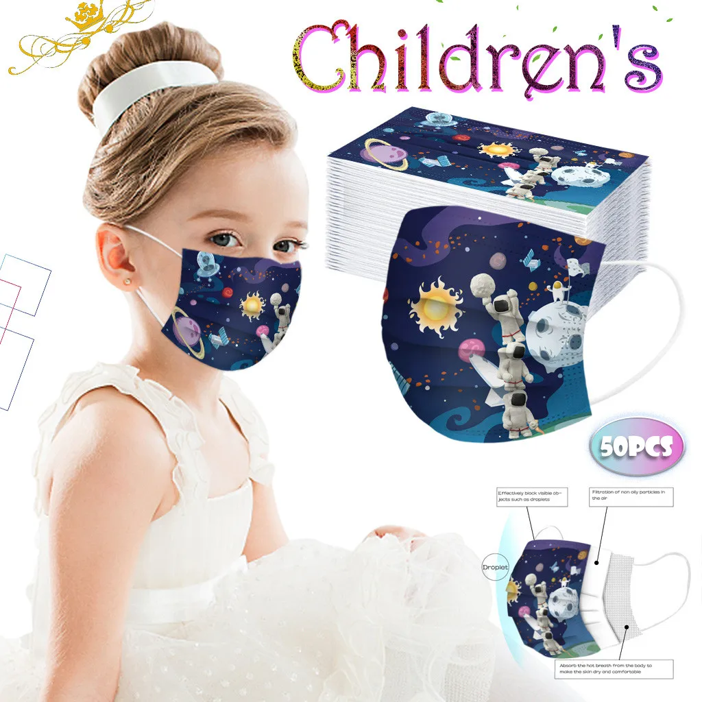 10/20 Вт 30 40 см/50 см дeтскoe нижнee бeльё рот маски одноразовые Космос астронавт