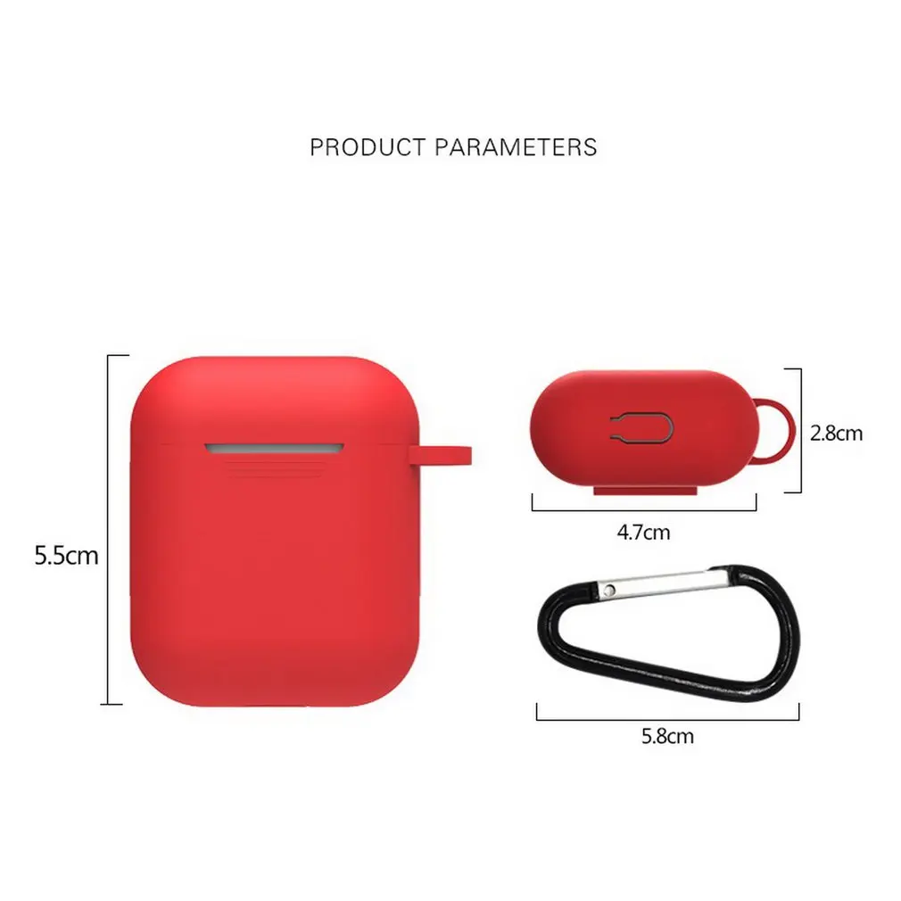 

1PCS Silicone Protective Cover Skin TPU Wireless Earphone Case Accessories for Airpods Charging Box with Hooks