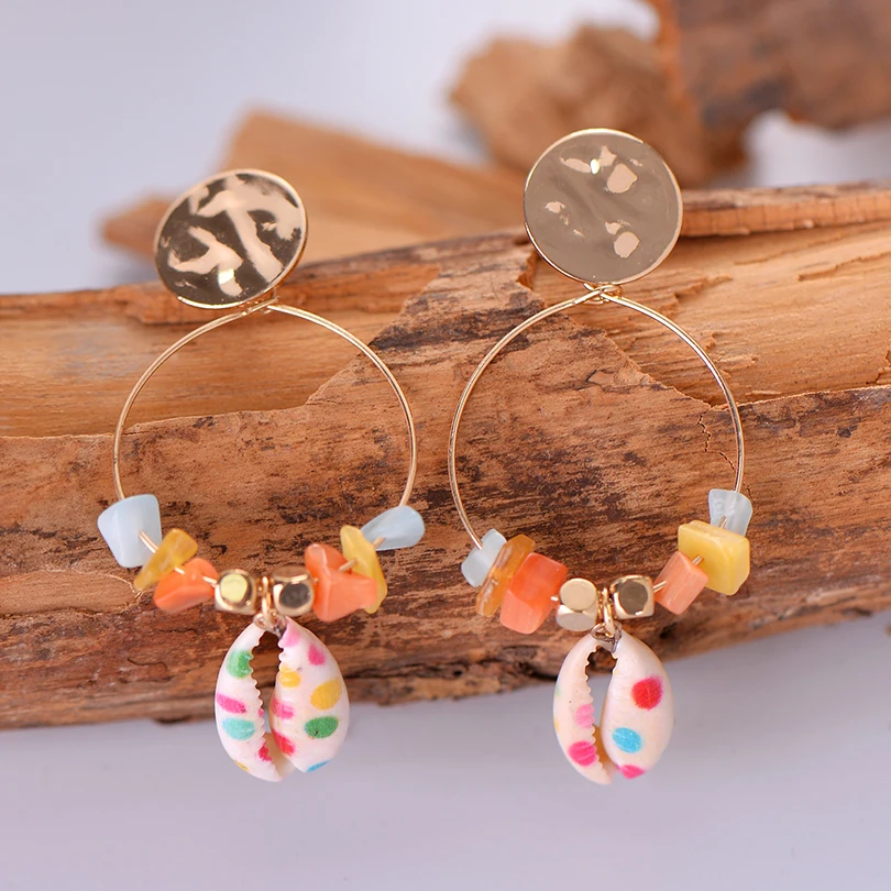 Панковские леопардовые кофе в зернах оболочки кулон круглые серьги для женщин