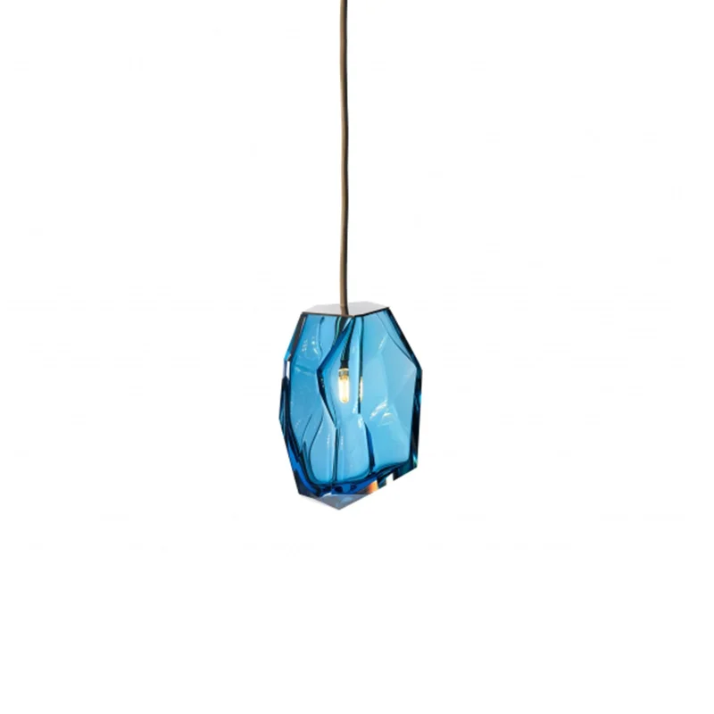 Nordic Ice cube Glass LED G4 Pendant Lights Colored Crystal Lamps Living Room Kitchen Hanging Lamp home Decor Luminaire | Освещение