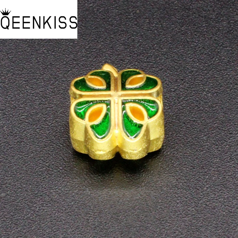 

QEENKISS AC962 Cloisonne Fine DIY Jewelry Making Accessories Findings Fittings Bracelet Necklace Loose Vintage Flower SpacerBead