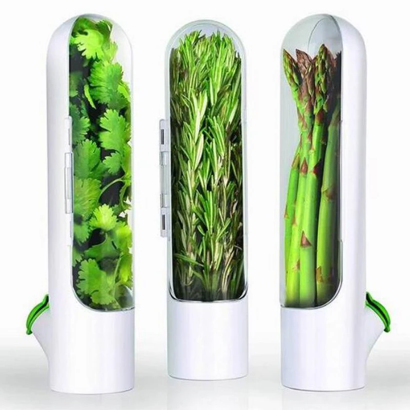 

Kitchen Food Keeping Gadgets Greens Vegetables Fresh Keeper Box Vanilla Preservation Cup Herb Storage Container Utensils