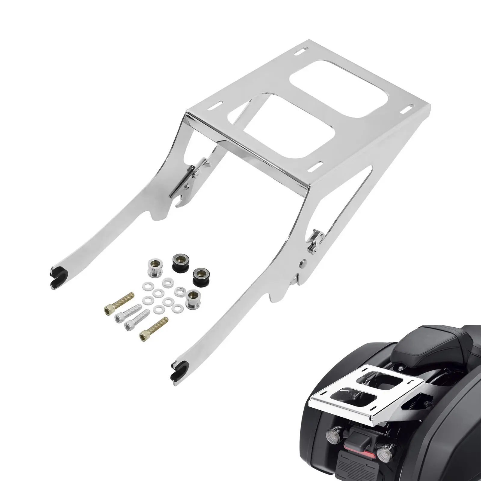 

Motorcycle 2-Up Mounting Rack For Harley Tour Pak Heritage Classic 114 FLHCS Deluxe FLDE 2018-2021 2020