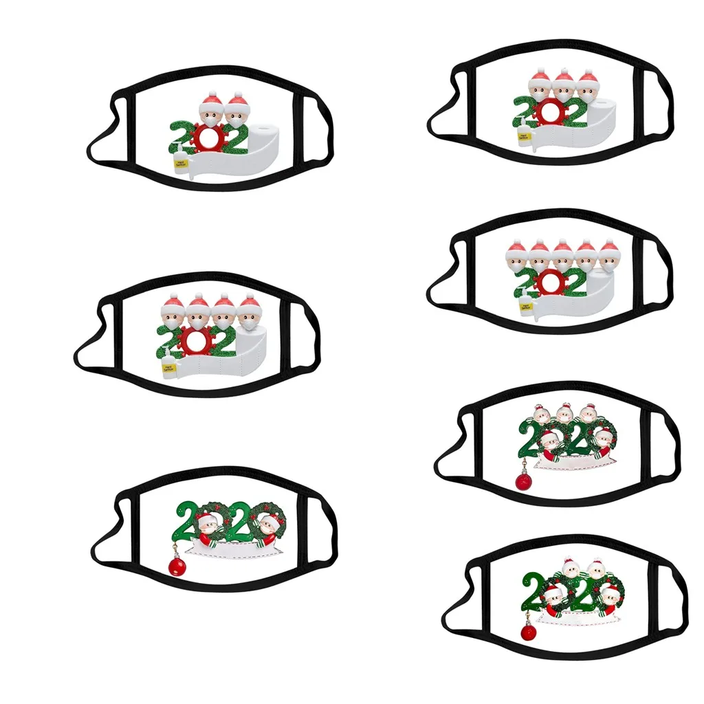 1 шт. Рождественская маска для рта взрослых 3D печать брызги загрязнения лица