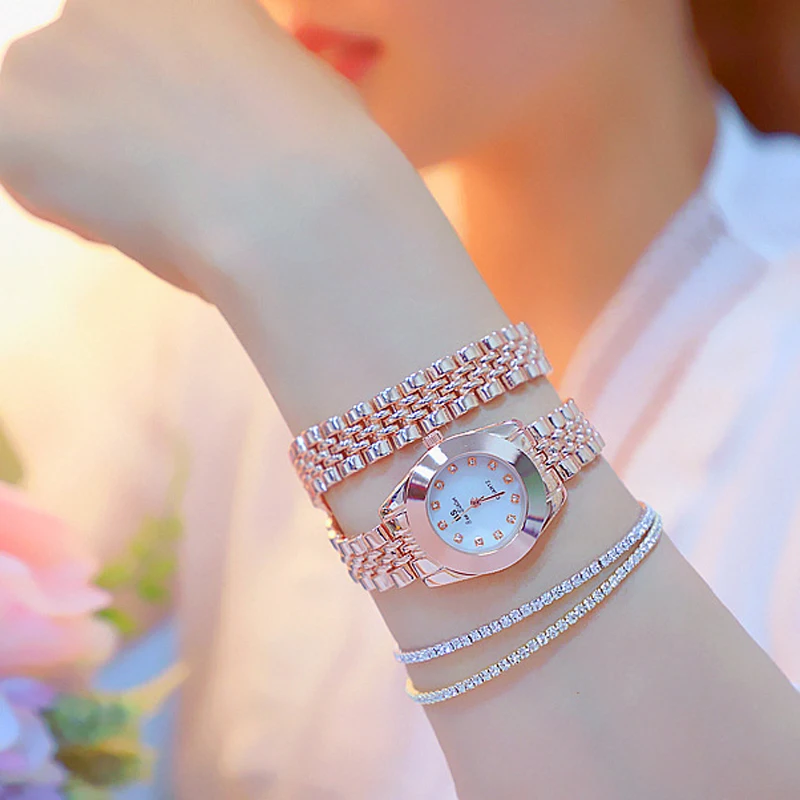 BS новые женские наручные часы золотые с кристаллами и бриллиантами Часы из