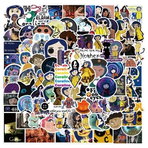 1050100pcs movie coraline the secret door stickers laptop guitar luggage phone waterproof graffiti sticker decal kid toys free global shipping