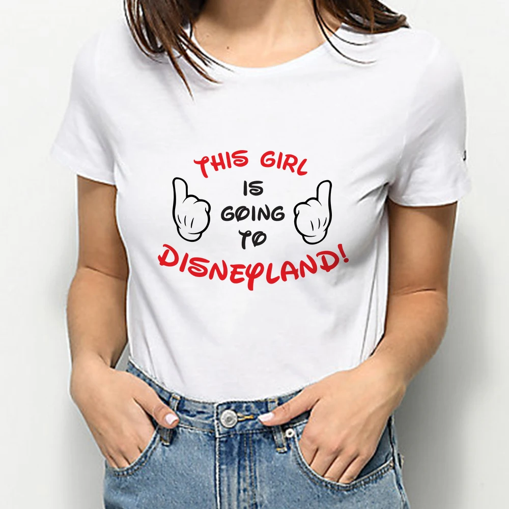 

Mickey Mouse This Girl Is Going To Disney Cute T Shirts Have A Nice Day Short Sleeve White Top Soft Fabric 2021 Y2k Fashion Edgy