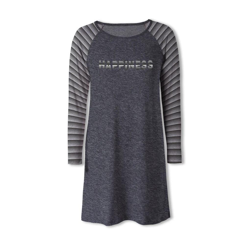 Детская ночная рубашка с длинным рукавом в полоску | Женская одежда