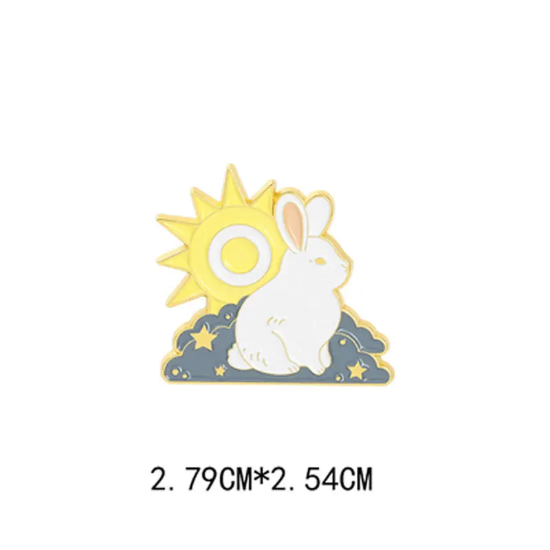 Пара жестких эмалированных значков Sun & Moon металлические значки для рюкзака