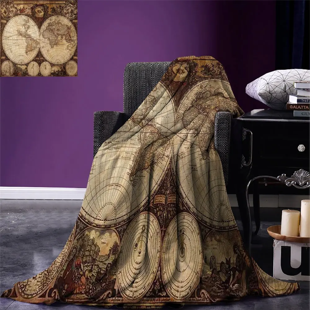 Декор страсть к путешествиям пледы одеяло старый мир карта сделано в 1720