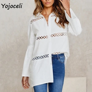 Yojoceli, boho, Пляжная, открытая, блузка, рубашка, для женщин, с расклешенными рукавами, для женщин, blusas, рубашка, топ, уличная одежда