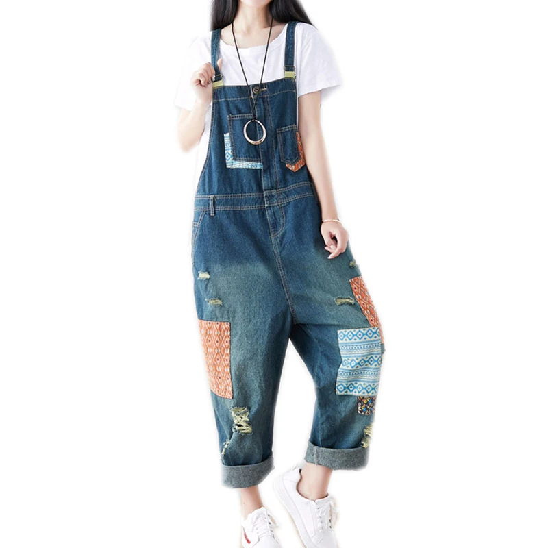 Женский комбинезон комбинезоны подтяжки с низким вырезом свободные большие