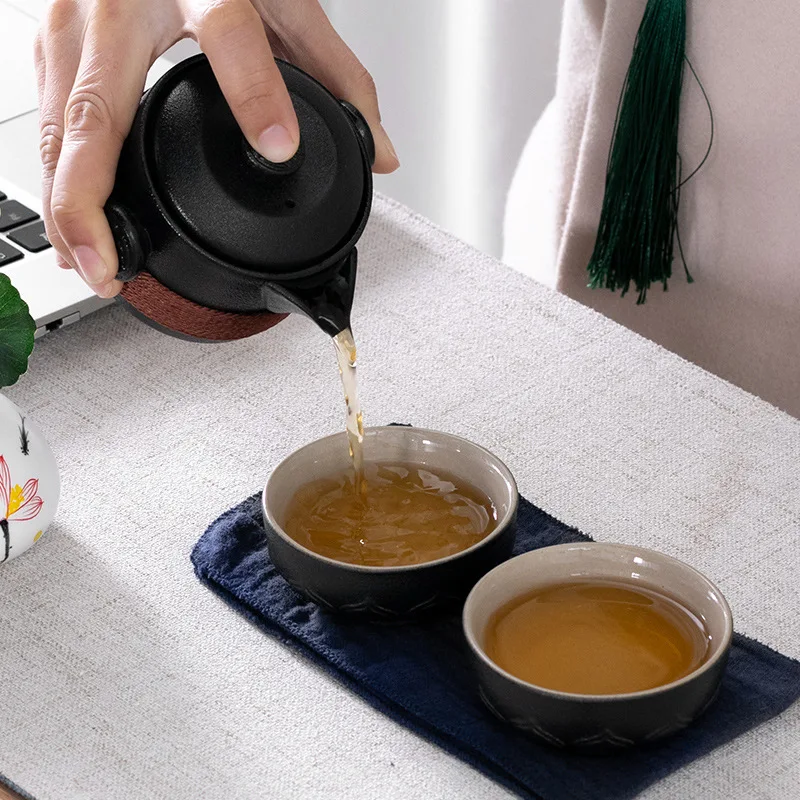 Китайский дорожный чайный набор керамическая портативная чайная чашка
