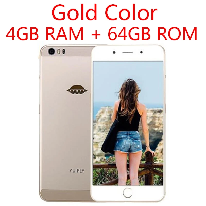 Gold 4G 64G YU FLY F9 4G смартфон 4 Гб 64 Гб 6,0 дюйма 2K экран Snapdragon 653 Восьмиядерный двойной задний 16 Мп+ 16 МП отпечаток пальца 4180 мАч Android 7,1 - Цвет: Gold 4G 64G