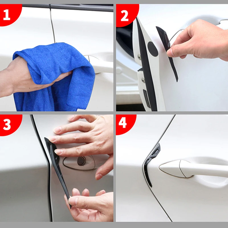 8pcs Car Door Crash Bar Auto Guard Edge Corner Protector Guards Buffer Trim Molding Protection Strip Scratch | Автомобили и