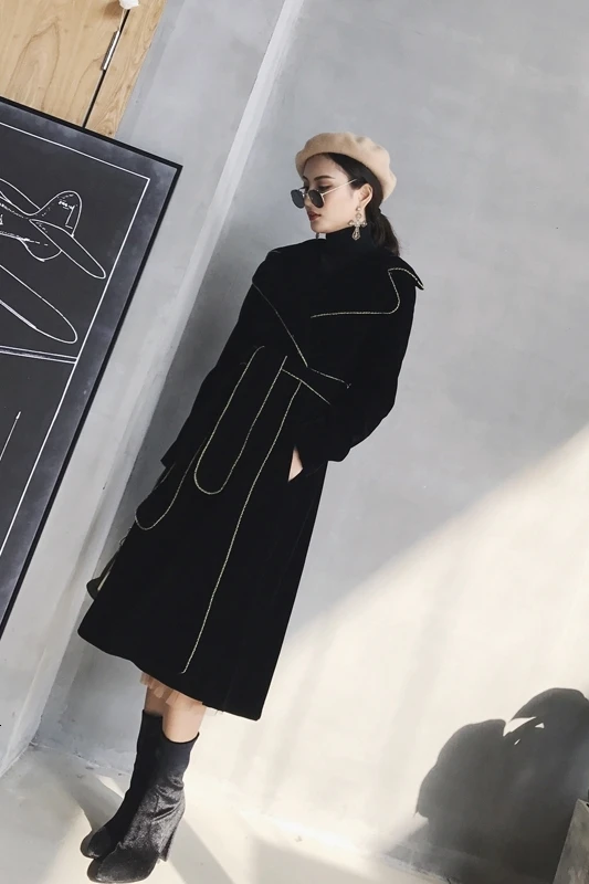 [LANMREM] 2019 осень и зима новые продукты мода Ретро Длинный секционный тонкий толстый