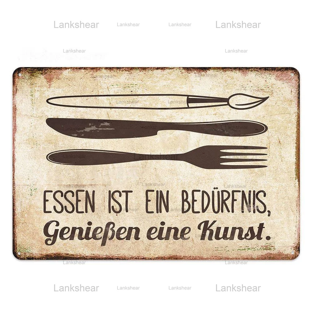 Кухонный жестяной знак lankearing винтажная тарелка для еды железная с рисунком