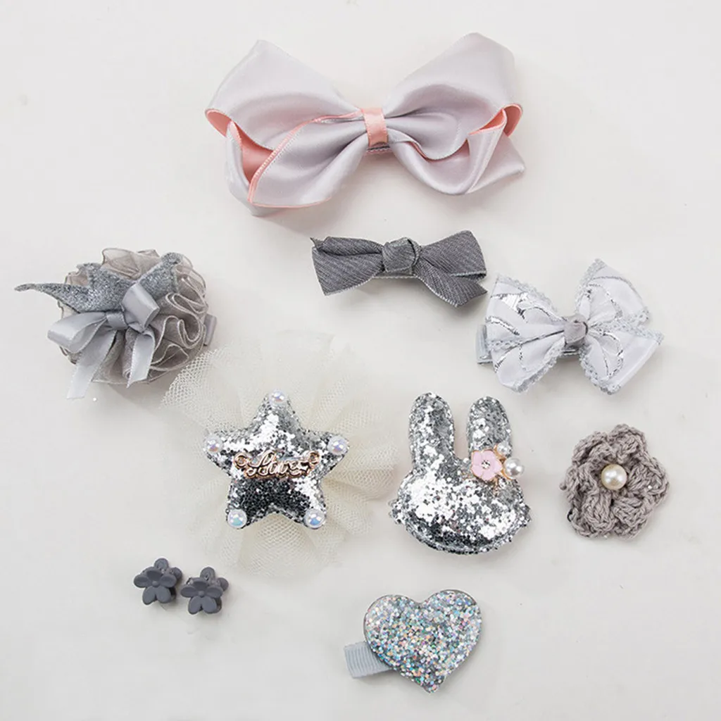 10 шт. аксессуары для волос Детские заколки с бантом маленьких девочек цветком