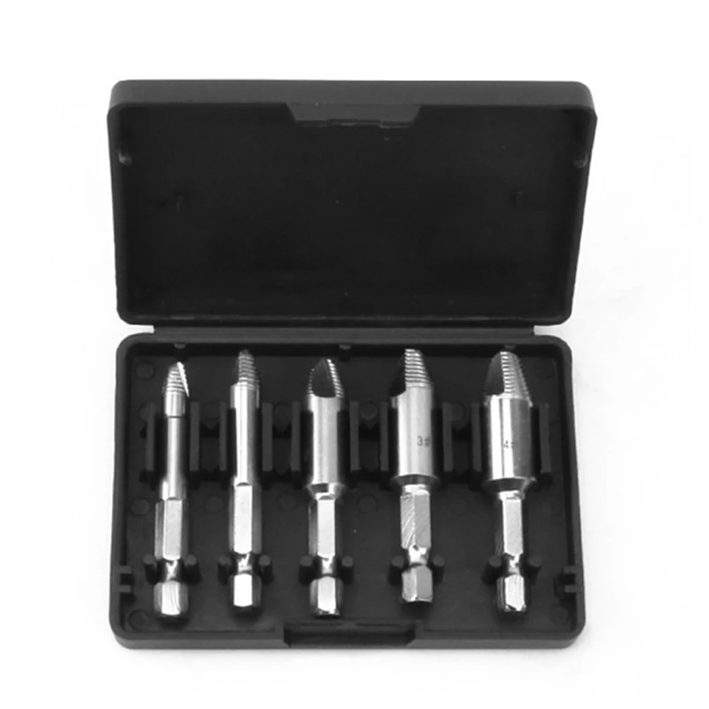 

Набор для извлечения сломанных винтов, 5 шт., Инструмент для извлечения сломанных ржавых винтов, набор для удаления сломанных ржавых винтов ...