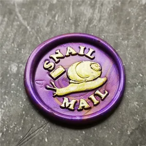 Штамп для сургучной печати, головка штемпеля деревянная ручка