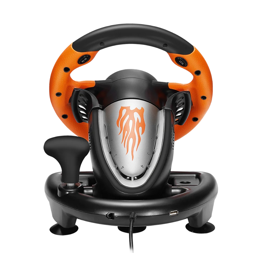 Игровое рулевое колесо гоночное 180 ° USB Вибрация Двойной Мотор Складной Педальный