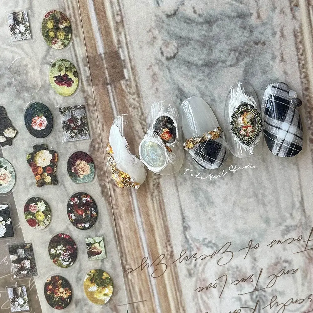 

1pc Boho Style Nail Sticker Retro Fashion Classic Pattern Girl Manicure Decoration Diy Accessories