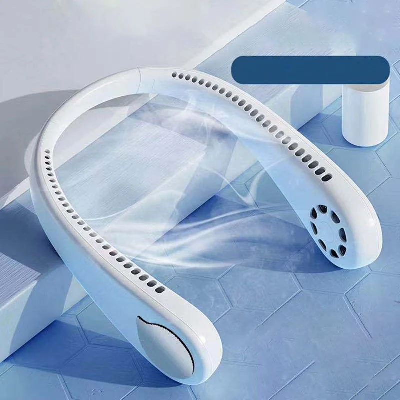 

Brand New Mini Neck Fan Portable Bladeless Fan Rechargeable Leafless Hanging Fans Air Cooler Cooling Wearable Neckband Fans