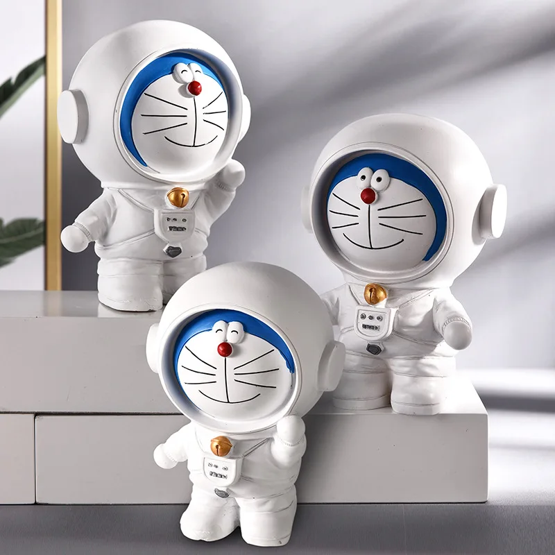 

Astronaut Spaceman Piggy Bank Sculpture Doraemon Money Box Cash Coins Saving Figurine Safe Banknote Christmas Decoration Gifts