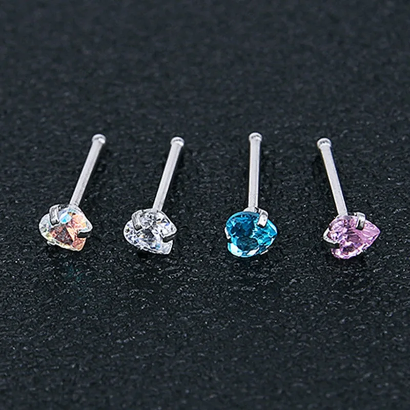 3 Pieces 1 Lot 20G Nostril Piercings CZ Crystal Piercing Nose Stud Stainless Steel Star Nose Rings Nariz Piercing Jewelry