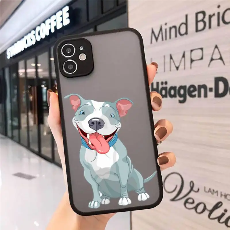 

Pitbull Bulldog Dog cute Phone Case For iphone 12 11 8 7 plus mini x xs xr pro max matte transparent cover