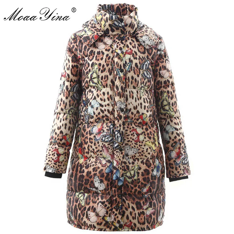 MoaaYina роскошный подиум высокое качество зима белый утиный пух Длинные пуховики