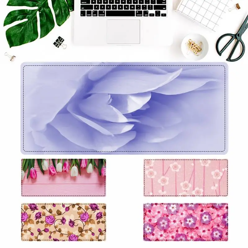

Sale Purple pink White Flower Wood Pattern Gaming MousePad Large Big Mouse Mat Desktop Mat Computer Mouse pad For Overwatch