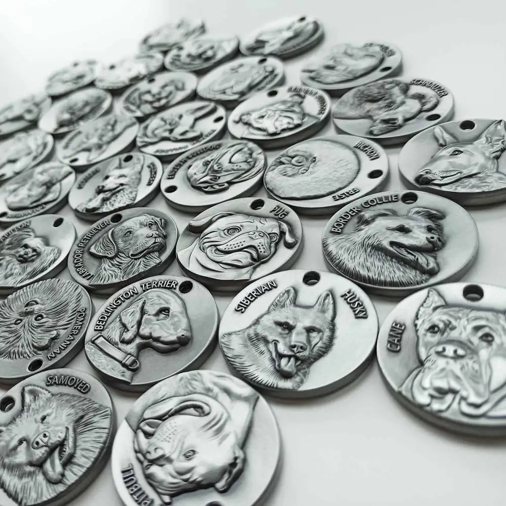 Персонализированная средняя бирка для удостоверения личности собаки глубокая
