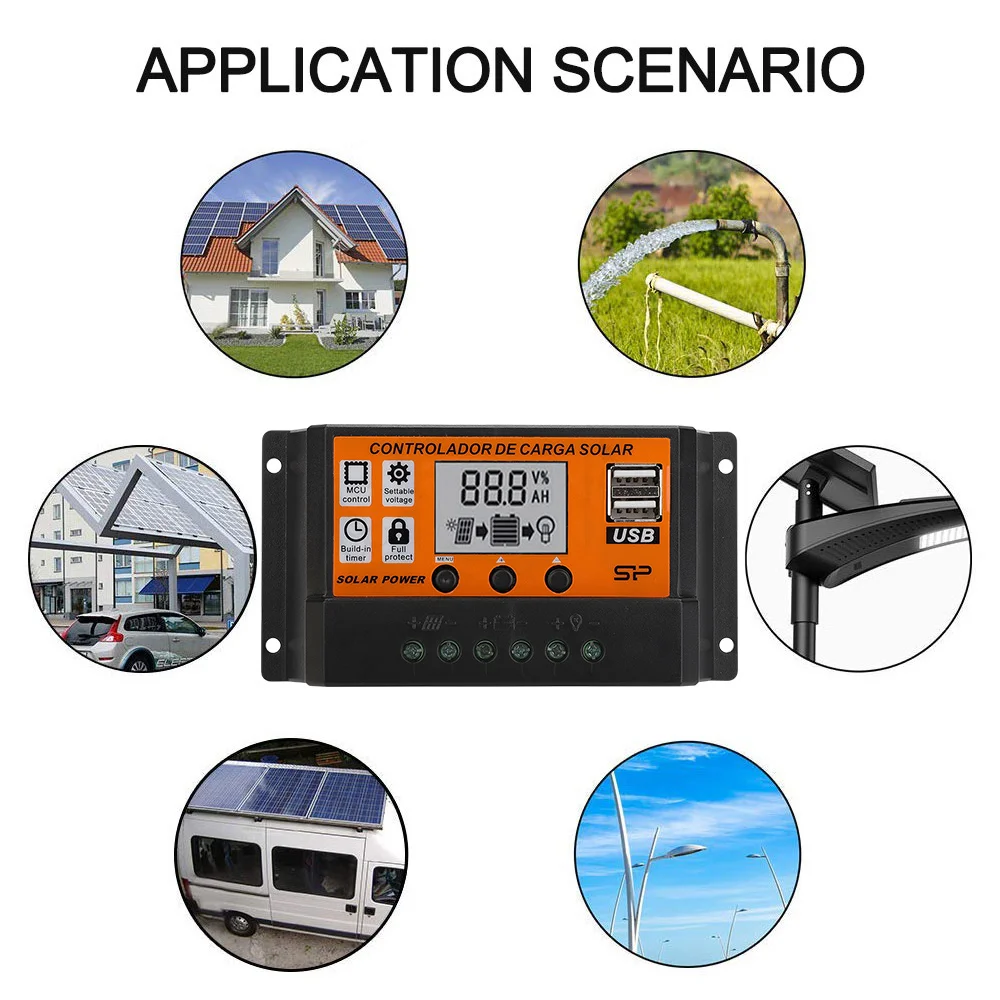 10-100A solar panel voltage regulator charging controller DC12/24V automatic focus tracking PWM mode | Автомобили и мотоциклы