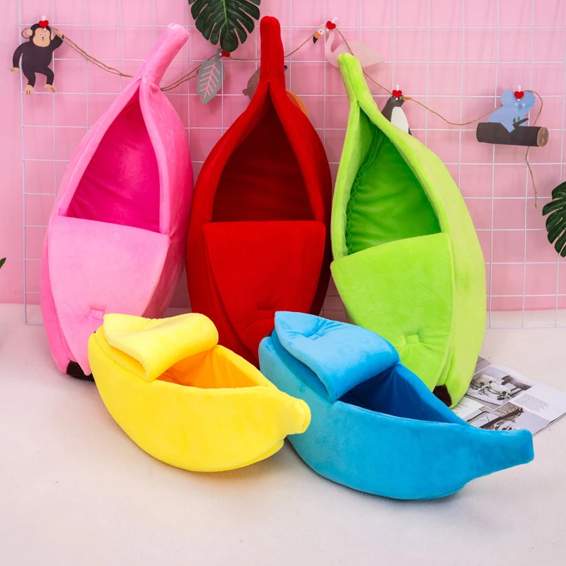 

Banana dog Bed Cute Cozy Small dog House Portable Pet Basket Kennel Dog Cushion dog Supplies small cat bed Kennel 1PC