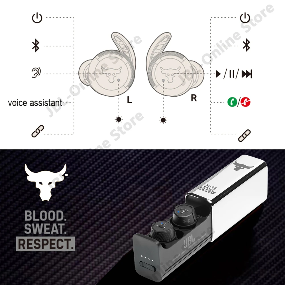 

JBL UA Project Rock True Wireless X Bluetooth, - IPX7