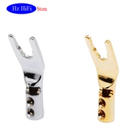 12pcs gold plated copper banana plugs uy type high quality banana connector speaker wire connector with double screw locks